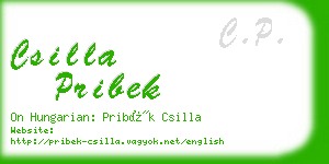 csilla pribek business card